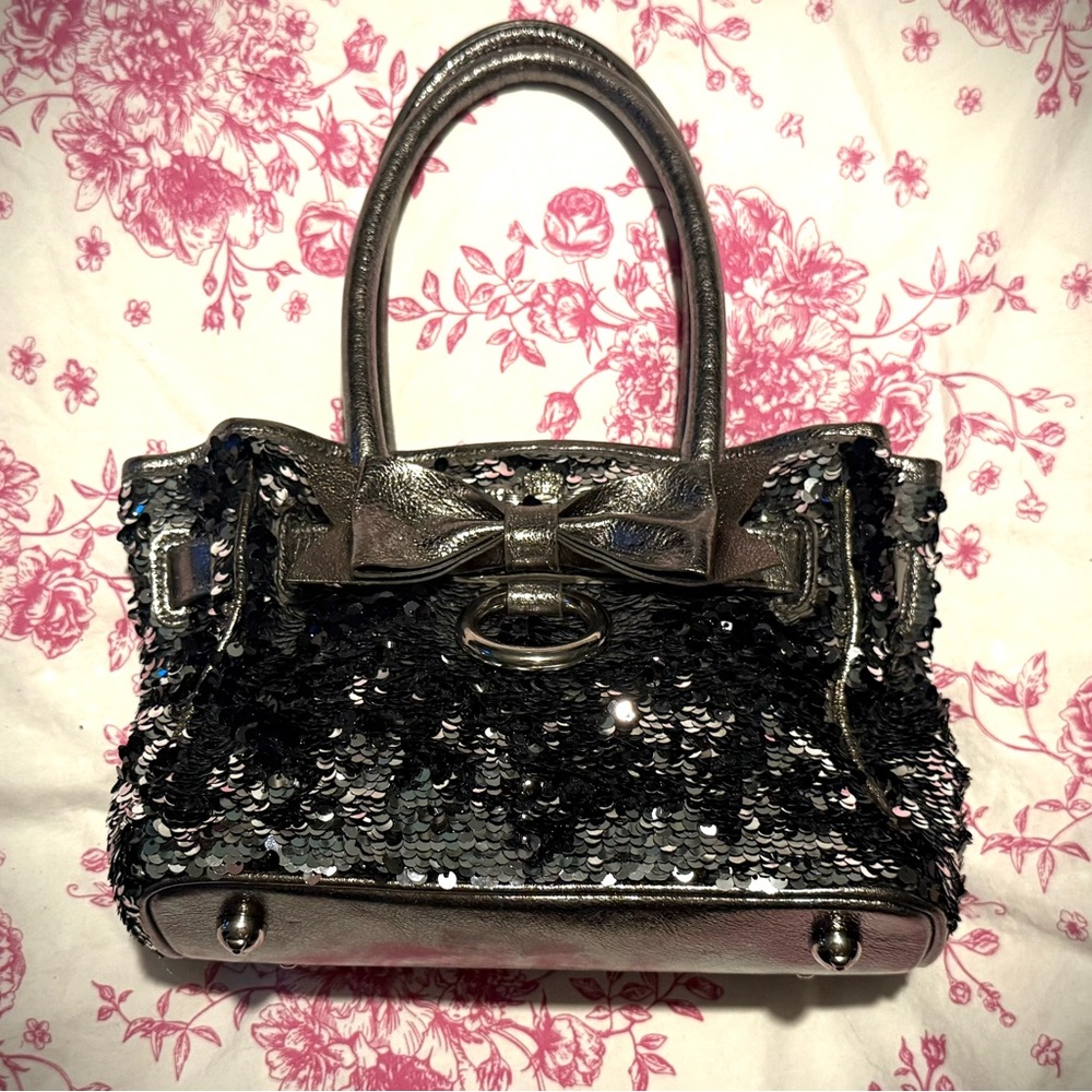 My Flat In London by Brighton Sequin Bow Handbag